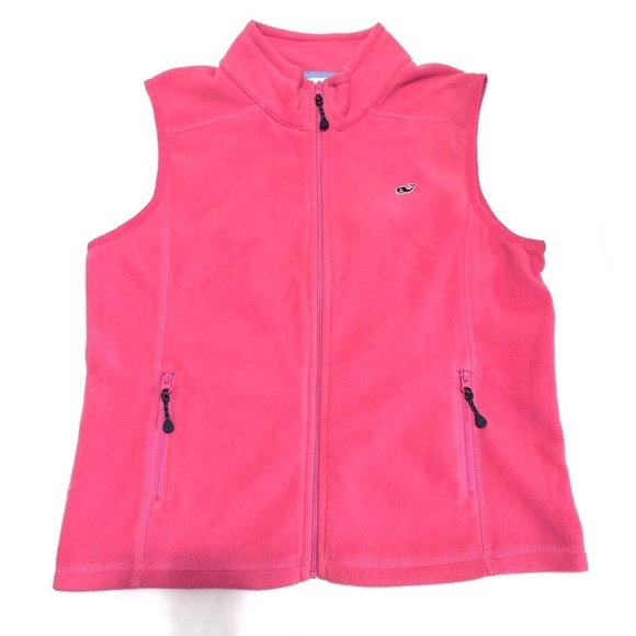 Vineyard Vines Pink Coral Fleece Vest Size Youth Large - Picture 7 of 7